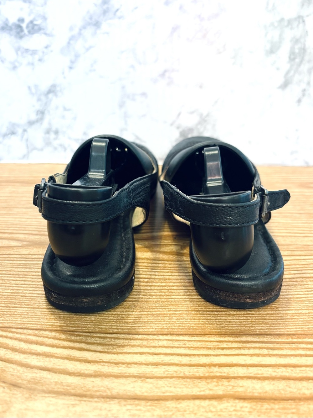 Frye Carson Sling Back Leather Black Ballet Flats Size 8.5 - Picture 5 of 9